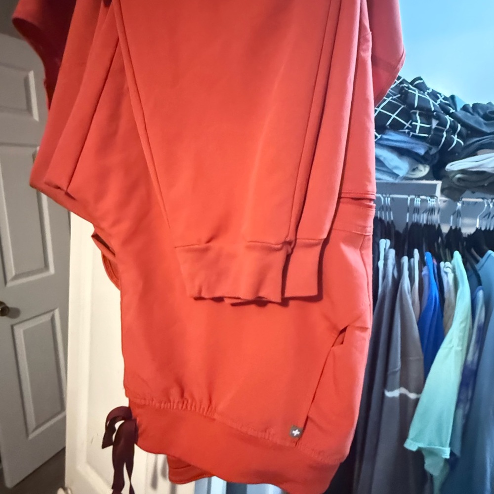Figs Red Athletic Track Pants
